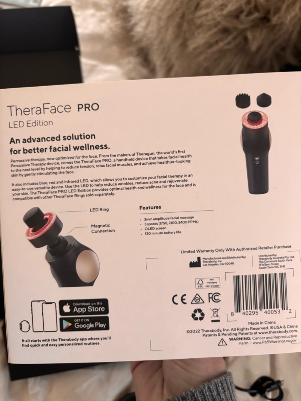 Therabody TheraFace PRO LED Edition - Black with Rose Gold Ring - Picture 2 of 6